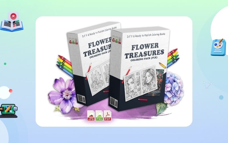 Flower Treasures – PLR Coloring Pack