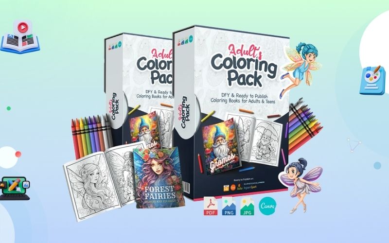 DFY Coloring Books Bundle for Adult & Teens