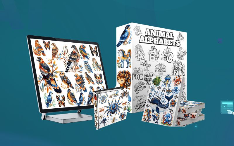 Animal Alphabet Coloring PLR Pack